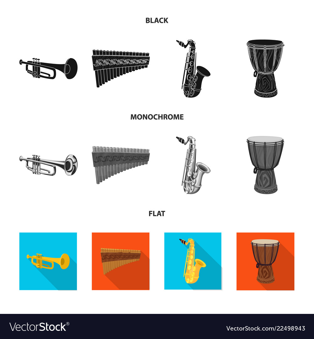 Isolated object of music and tune symbol set vector image Isolated object of music and tune symbol set