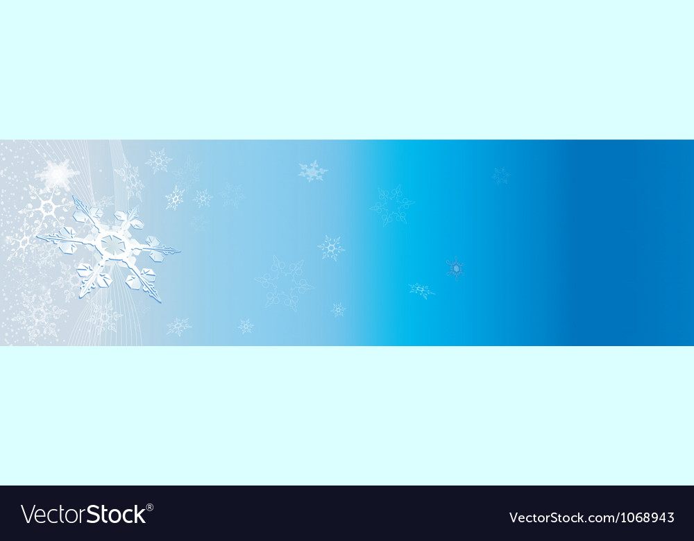 Light Blue Banner With Snowflakes Royalty Free Vector Image