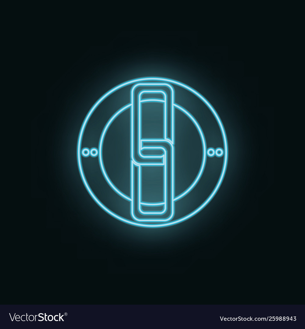 Link web icon neon development vector image Link web icon neon development