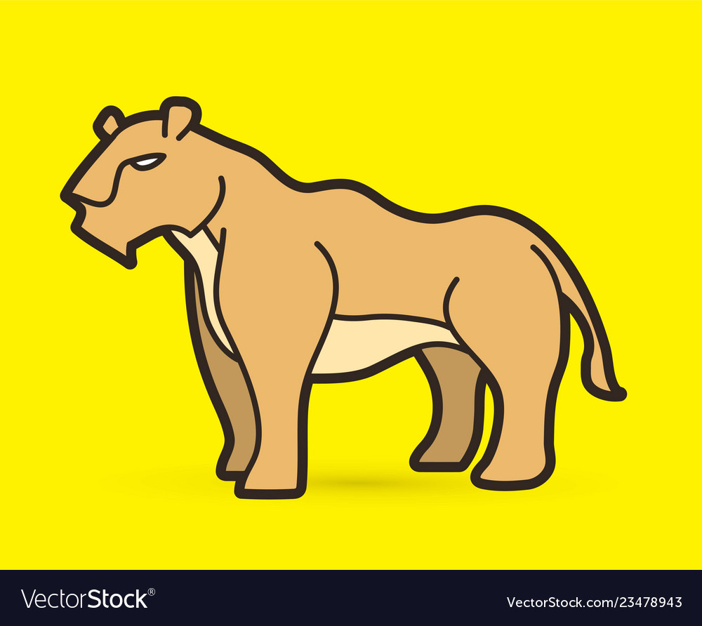 Lioness cartoon graphic Royalty Free Vector Image Lioness cartoon graphic Royalty Free Vector Image
