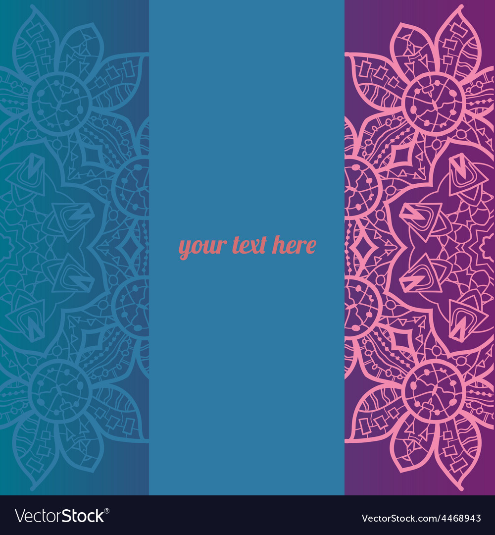 Ornate frame with sample text azure