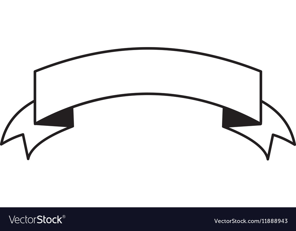 Pictogram ribbon banner blank design Royalty Free Vector