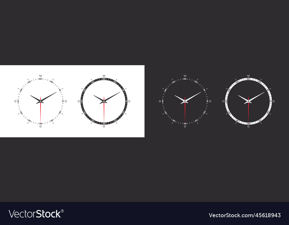 Round watch faces conceptual clock faces smart Vector Image