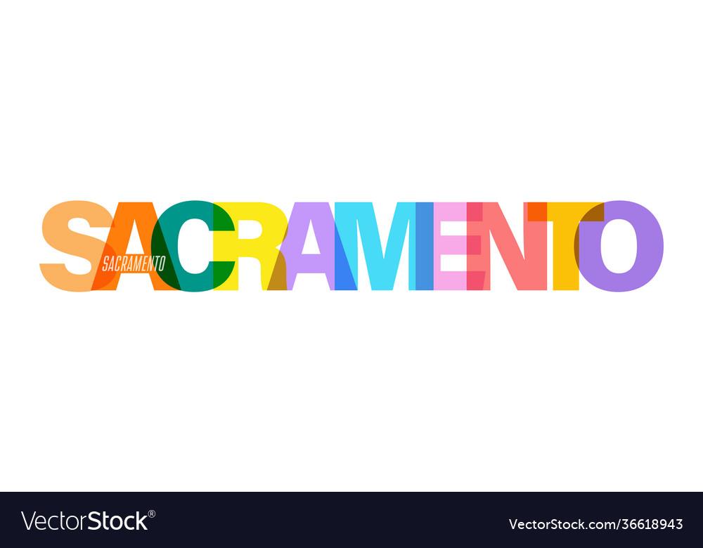 Sacramento name city on a white Royalty Free Vector Image