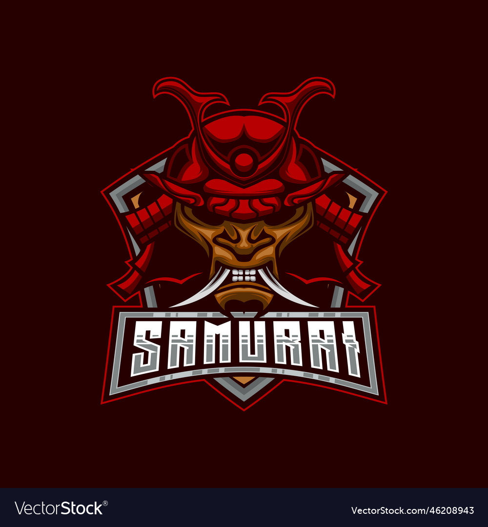 Samurai warrior mask e-sport mascot logo design