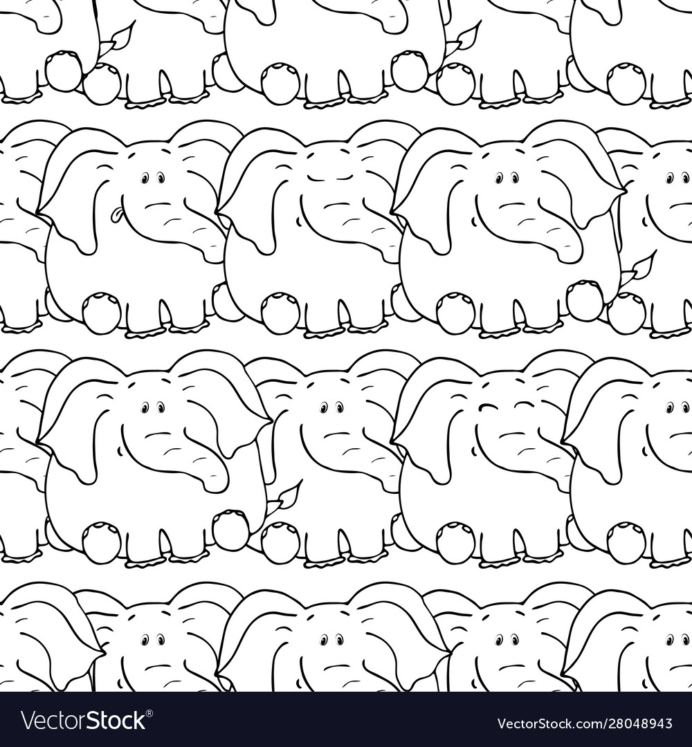 Seamless pattern with hand-drawn funny cute fat vector image Seamless pattern with hand-drawn funny cute fat