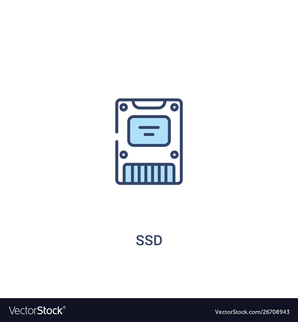 Ssd concept 2 colored icon simple line element vector image Ssd concept 2 colored icon simple line element