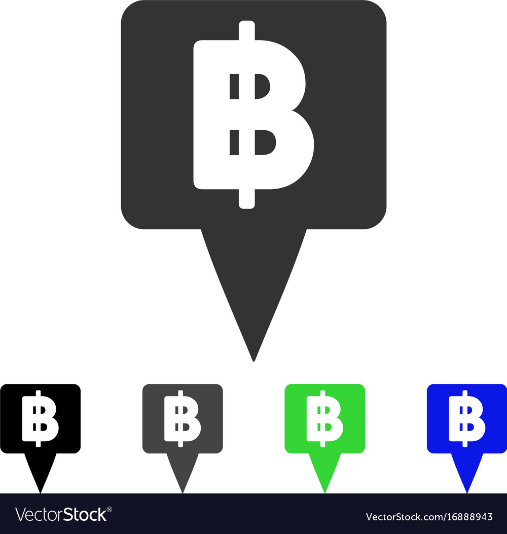 Thai baht map pointer flat icon