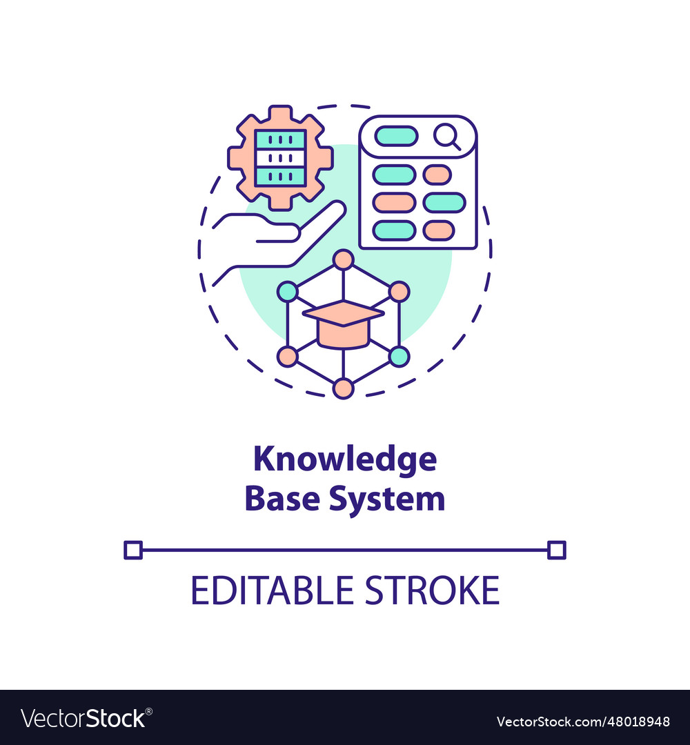 2d customizable knowledge base system icon concept vector image 2d customizable knowledge base system icon concept