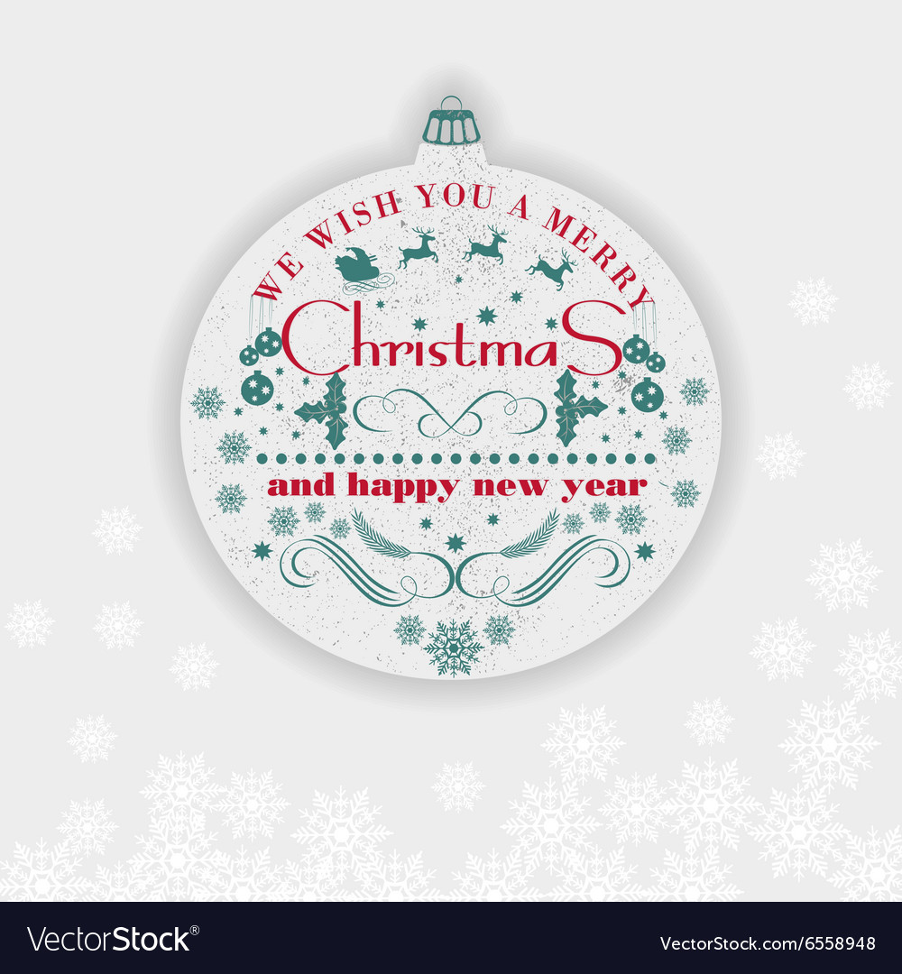 Christmas and happy new year greeting card