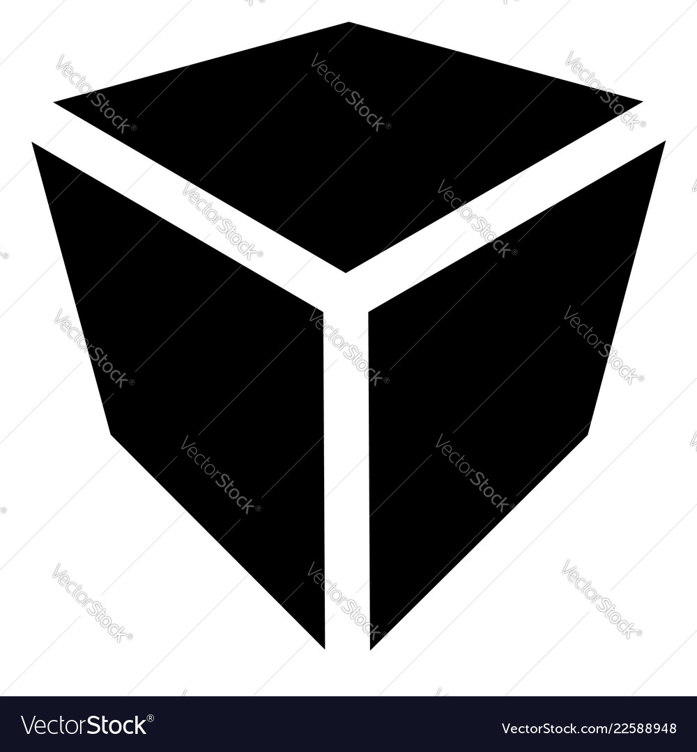 Crate box or cube icon symbol geometry shipping