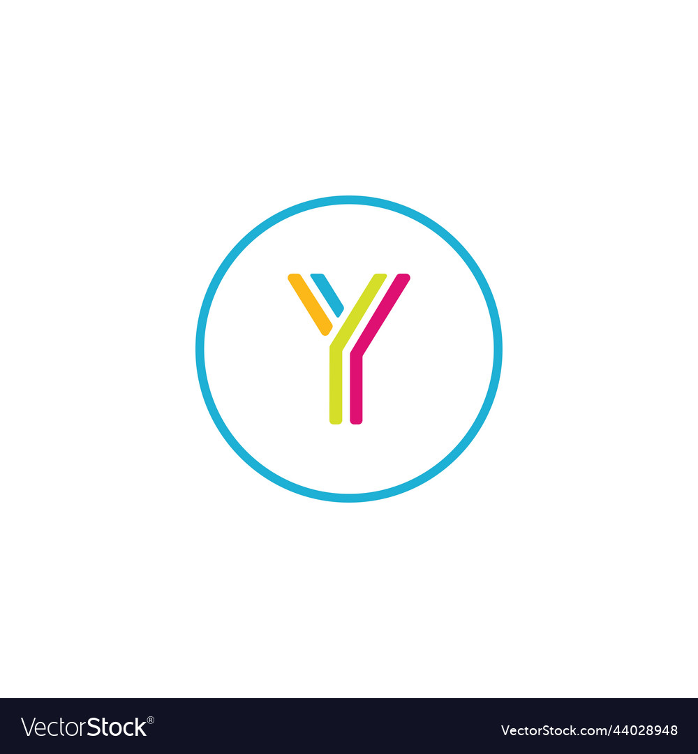 Data letter y media logo it digital