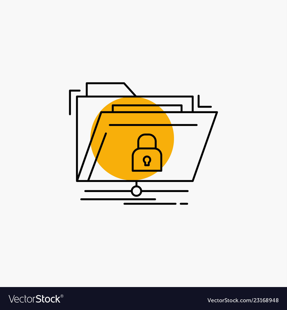 Verschlüsseln von Dateien Ordner Netzwerk sichere Linie Symbol vector image Verschlüsseln von Dateien Ordner Netzwerk sichere Linie Symbol