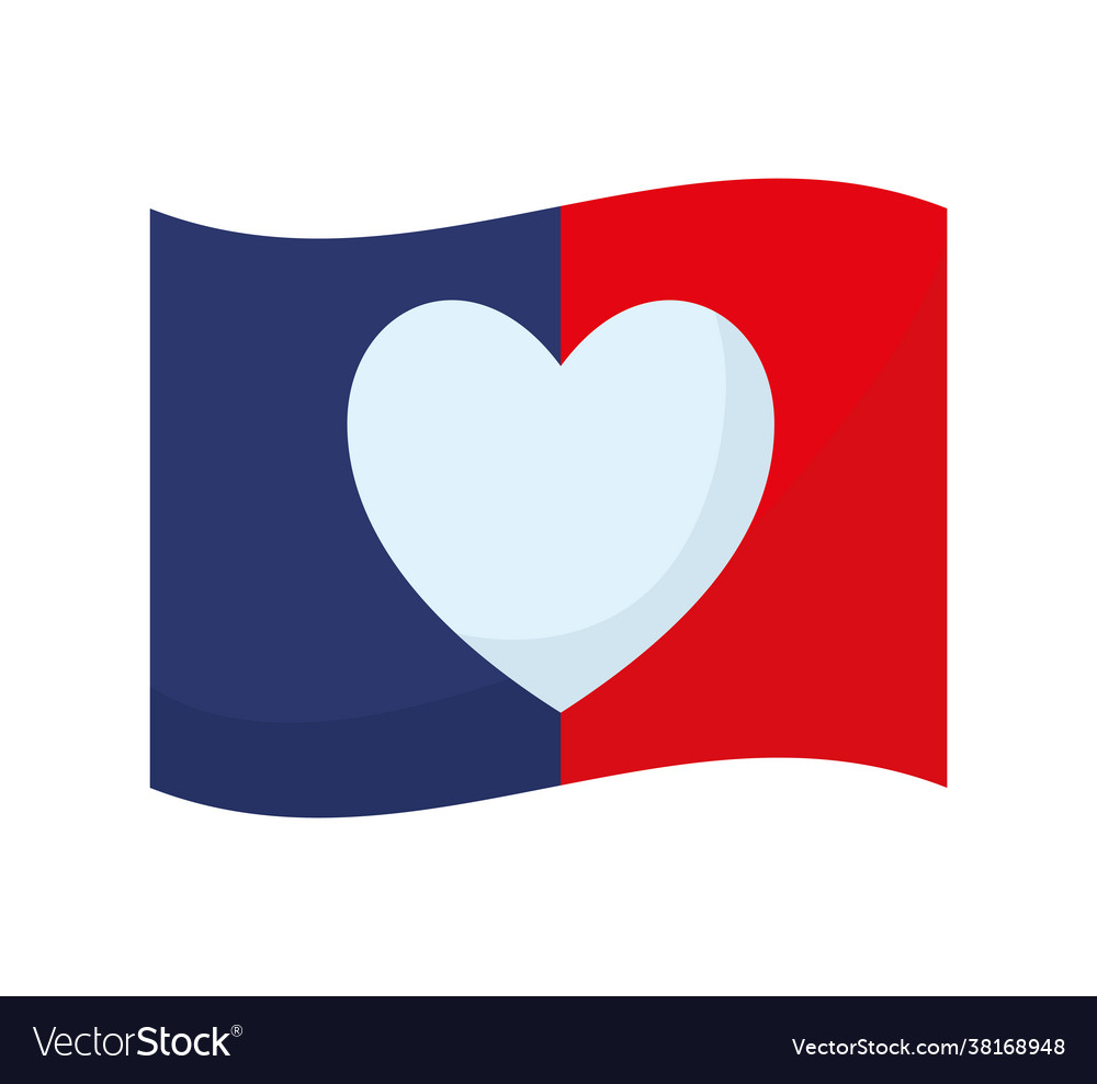 French heart flag Royalty Free Vector Image - VectorStock