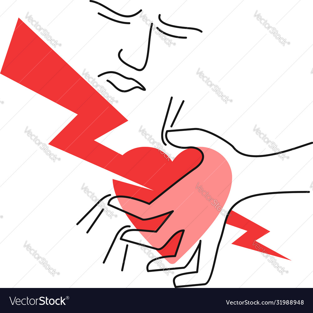 Heart Attack Myocardial Cardiac Infarction Vector Image