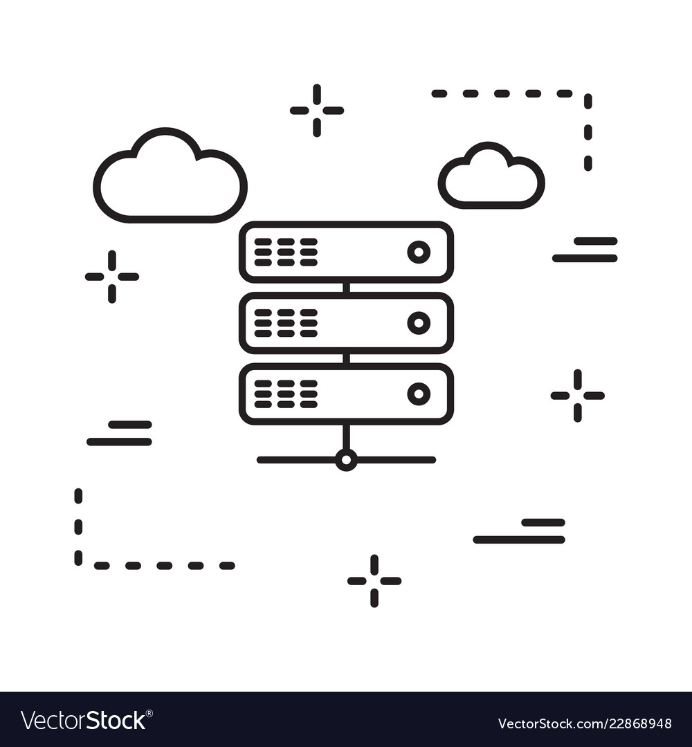 Server icon in creative design with elements