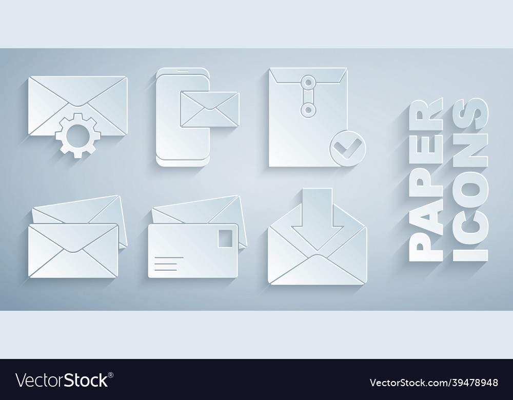Set envelope and check mark mobile