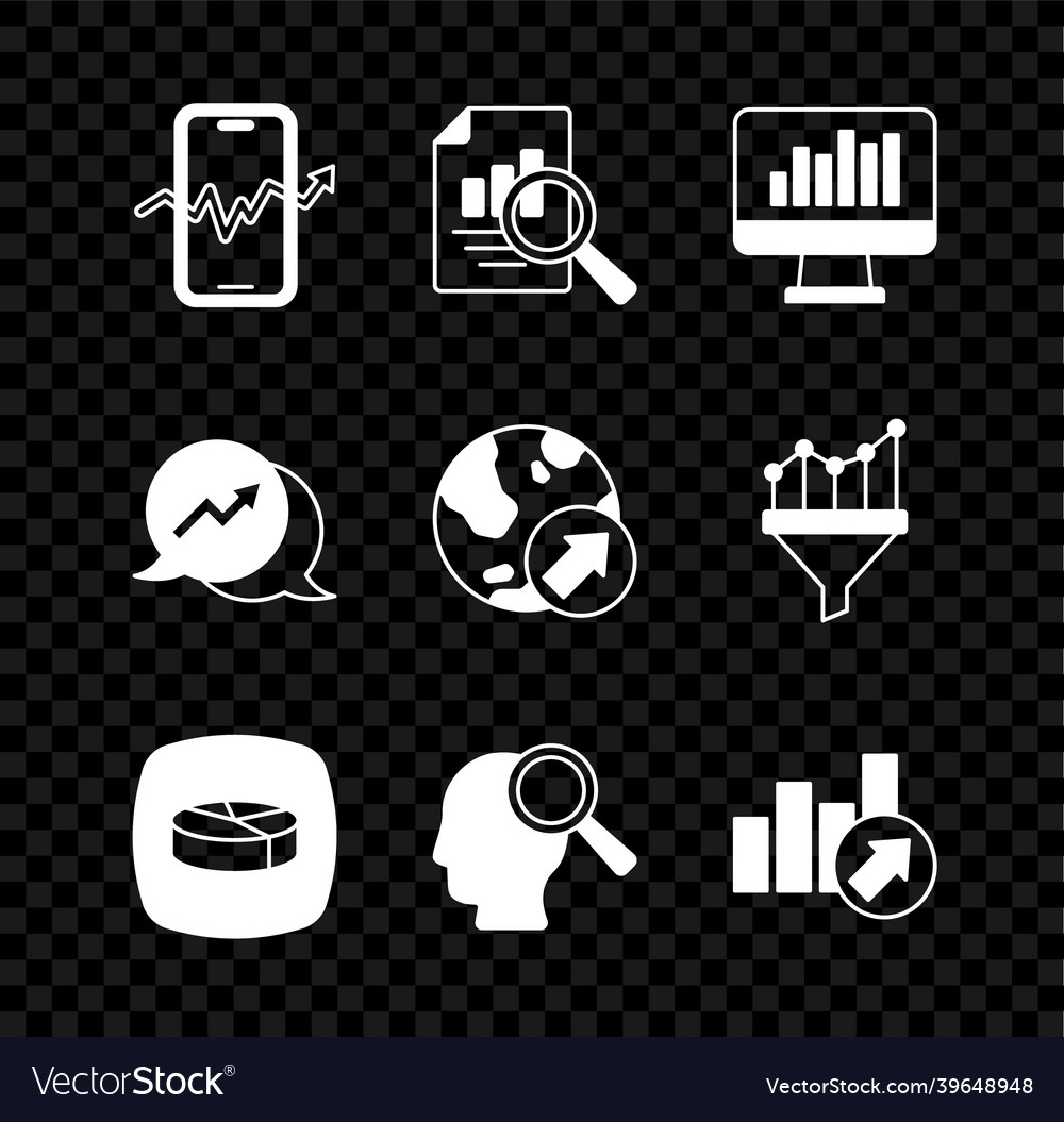 Set mobile stock trading document with graph vector image Set mobile stock trading document with graph