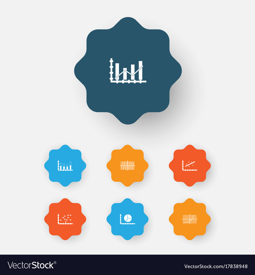 Set of graphs diagrams and statistics icons
