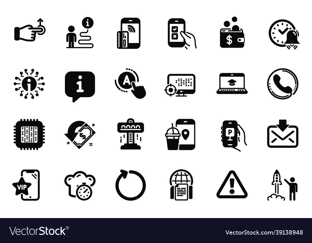 Set of technology icons related to loop vector image Set of technology icons related to loop