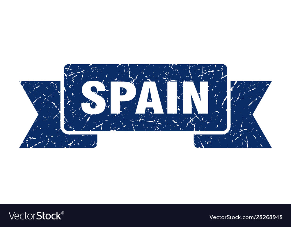 Spain ribbon blue grunge band sign