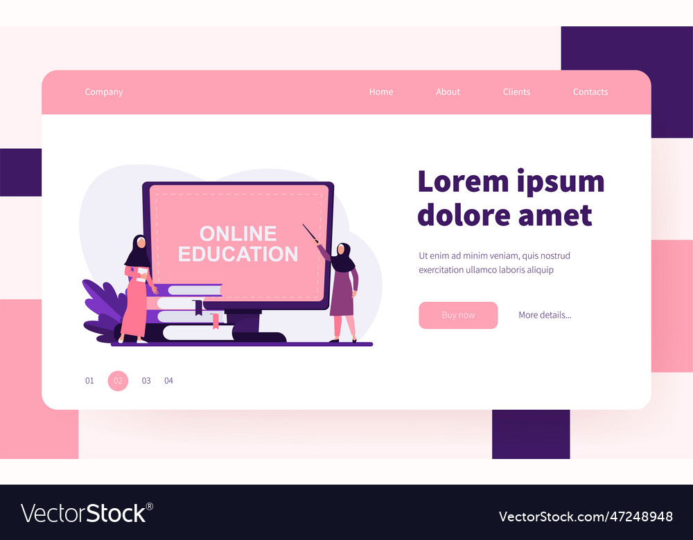 Tiny arabian woman learning via computer Vector Image