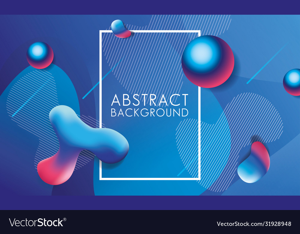 Vivid colors and fluids with square frame abstract
