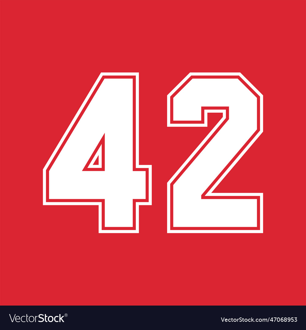 Basketball and baseball sport numbers 42 Vector Image