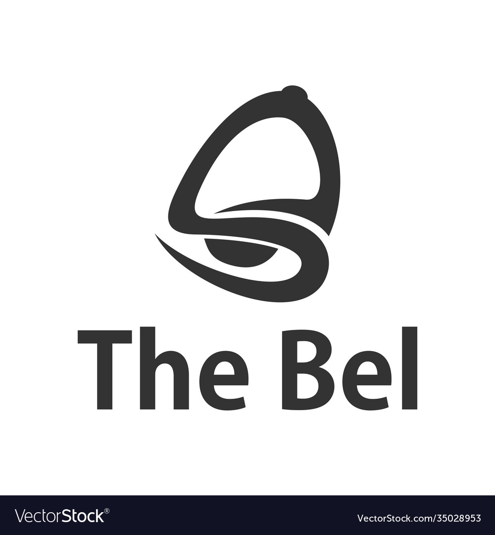 Bell logo simple minimalist design Royalty Free Vector Image