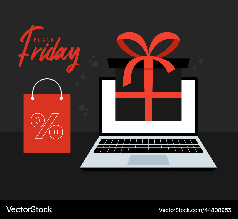 Black friday online shopping concept friday Vector Image