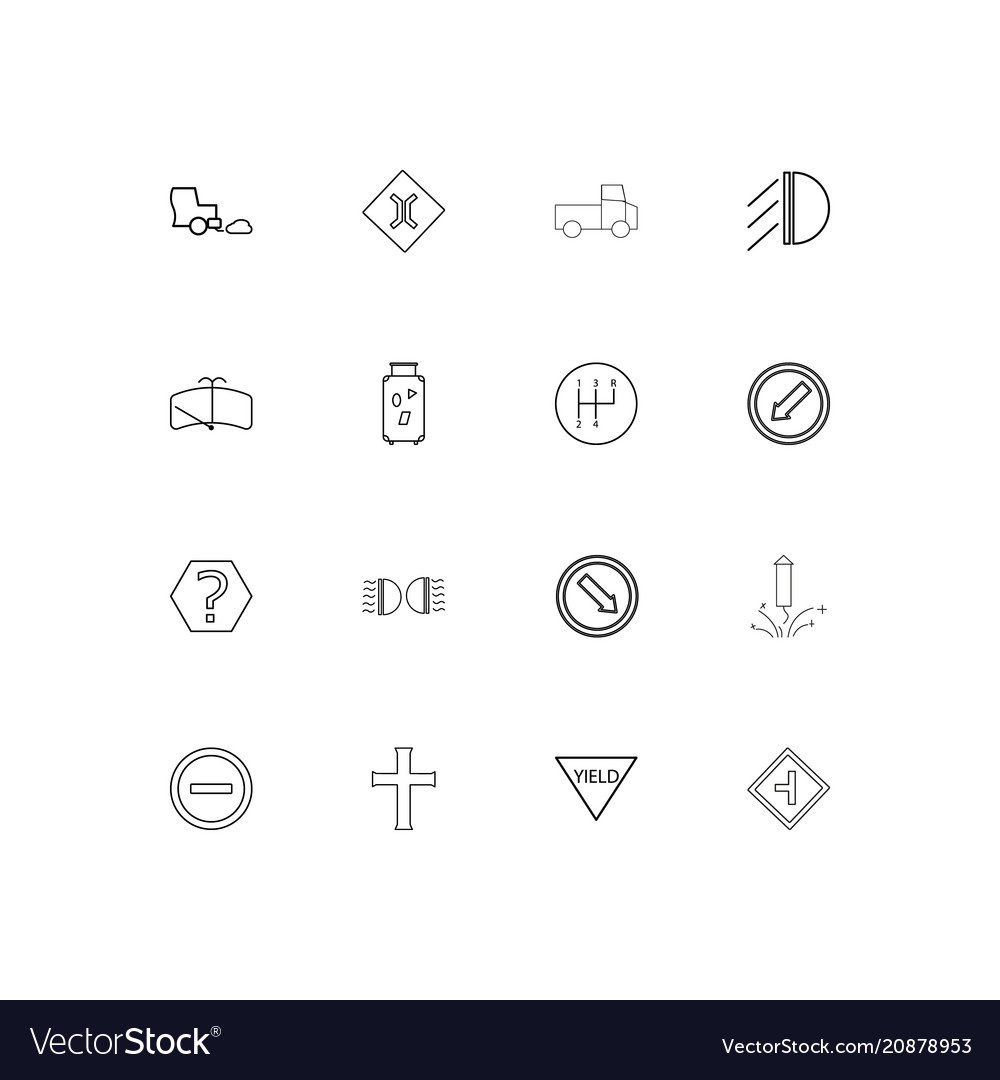 Cars and transportation linear thin icons set