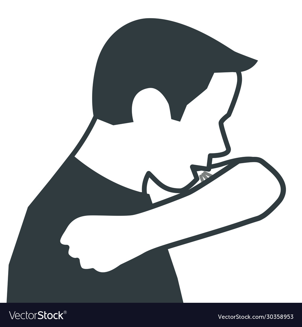 Cough in your bent elbow Royalty Free Vector Image