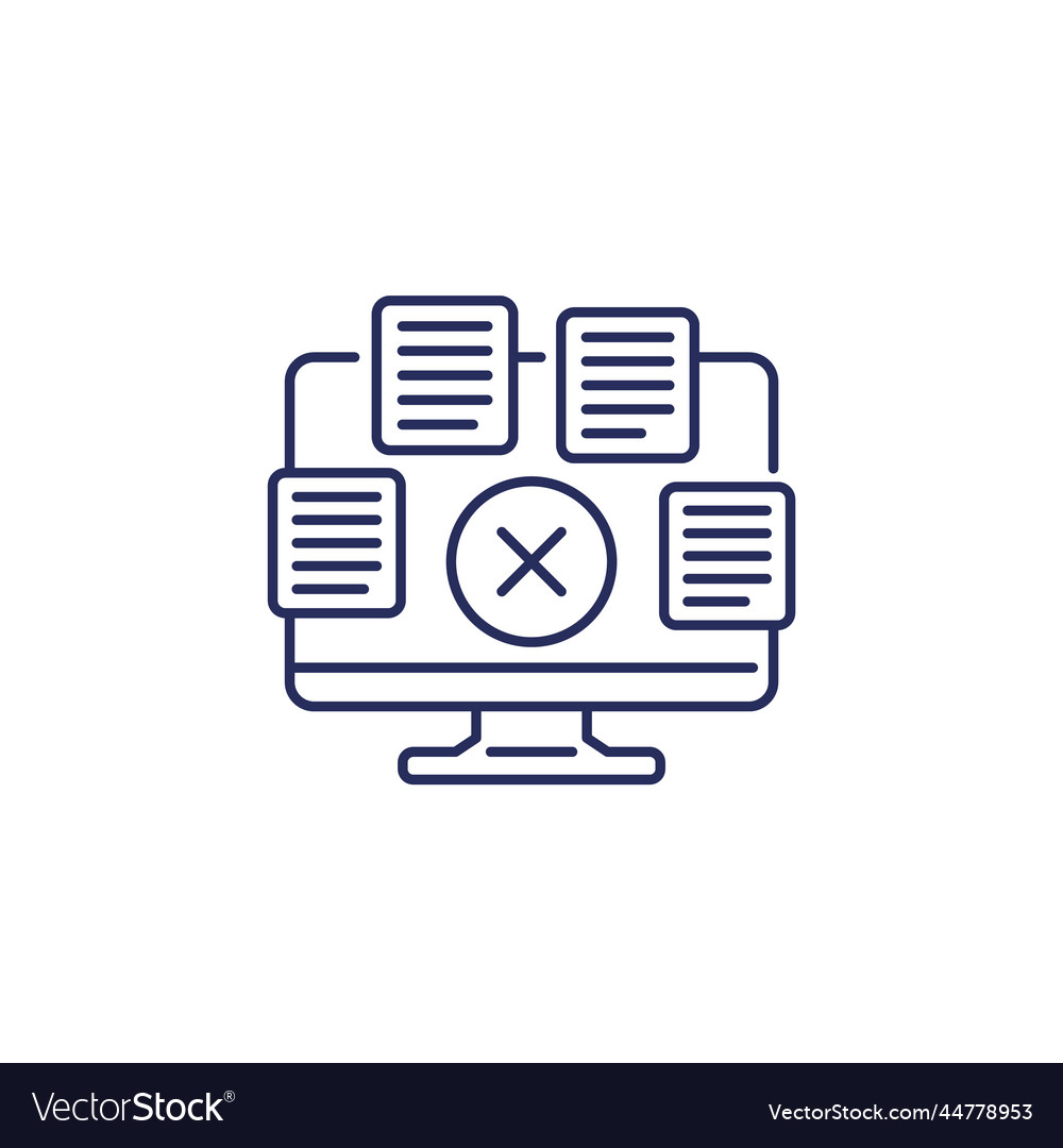 Delete files documents line icon