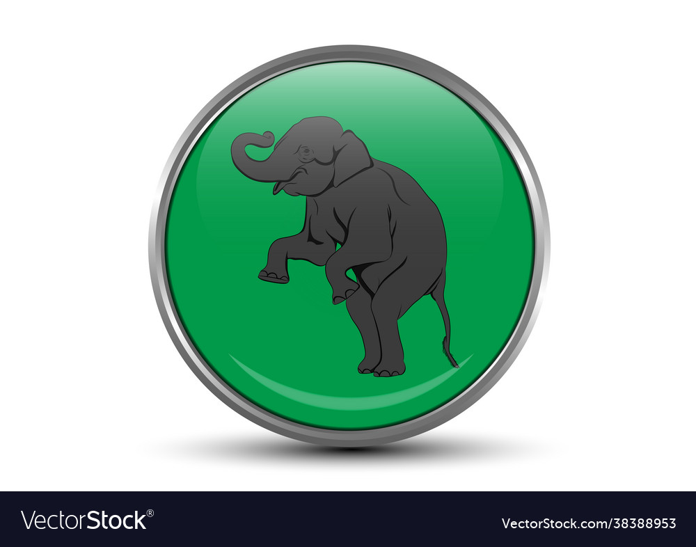 Elephant asia stehend im grünen Kreis Logo