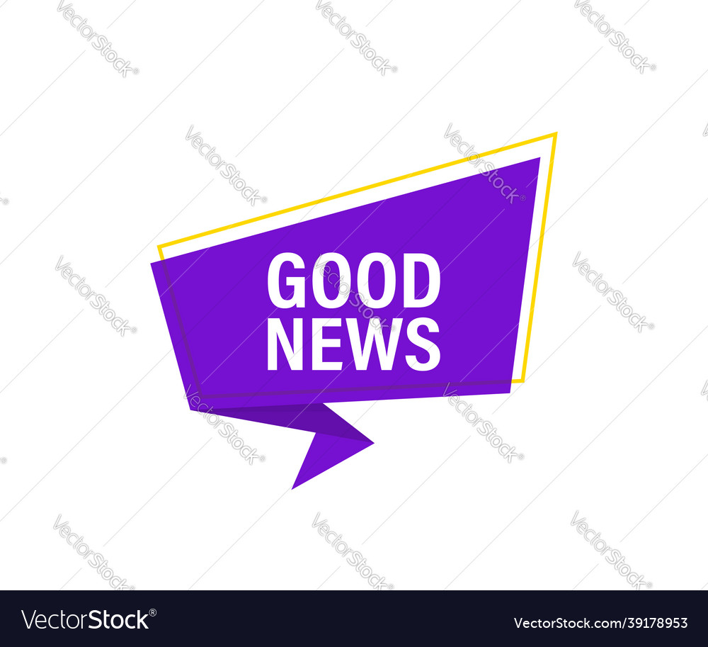 Good news banner announcement megaphone Royalty Free Vector