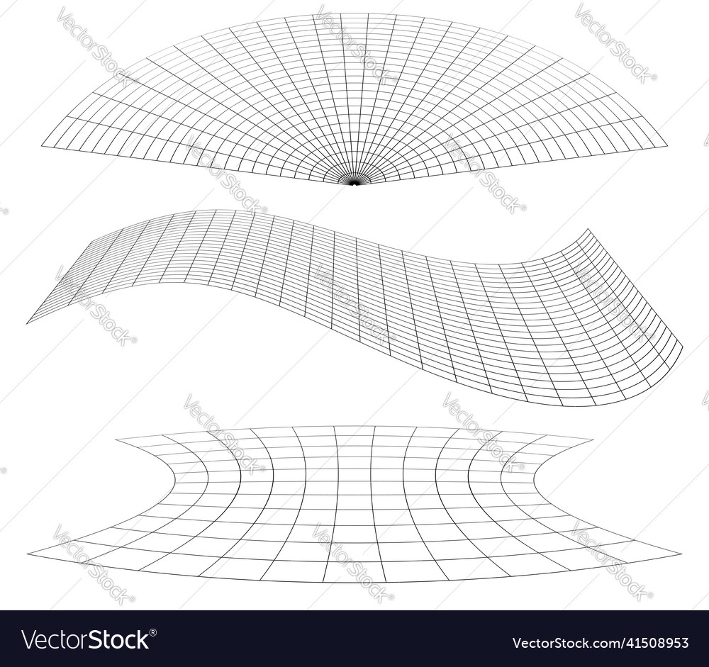 Graticule grid mesh plane with deform distortion Vector Image Graticule grid mesh plane with deform distortion