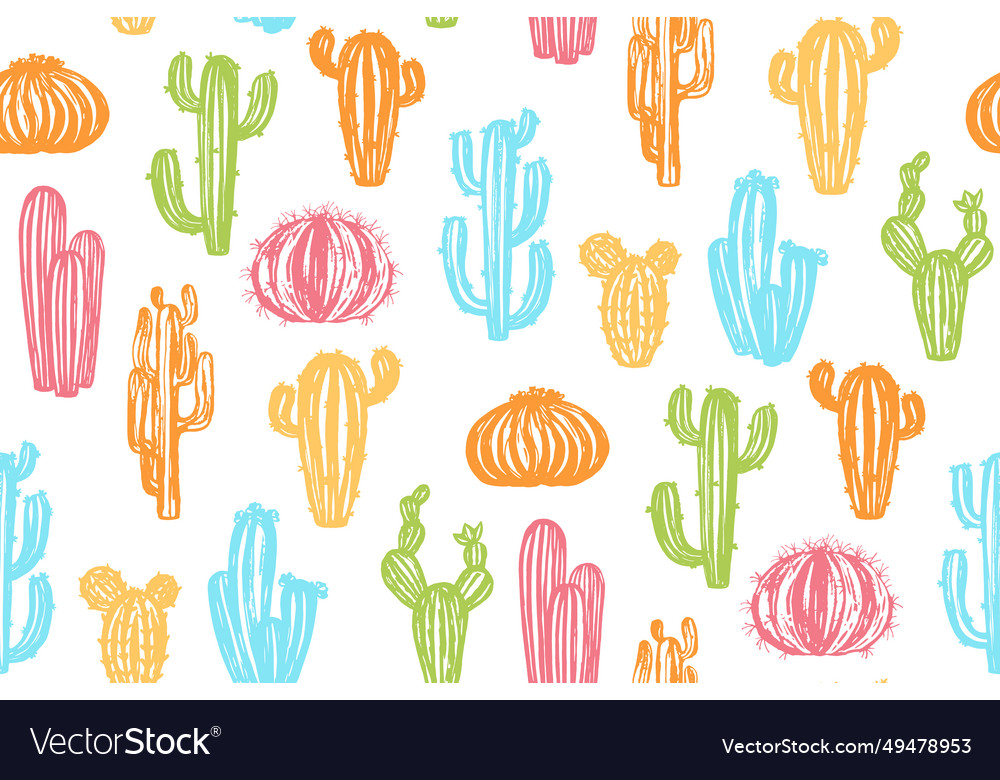 Grungy Cactus Pattern