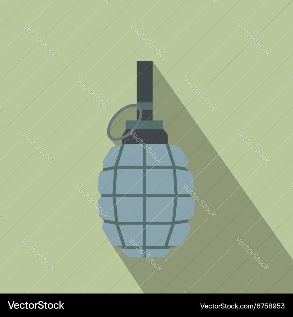 Hand grenade flat icon Royalty Free Vector Image