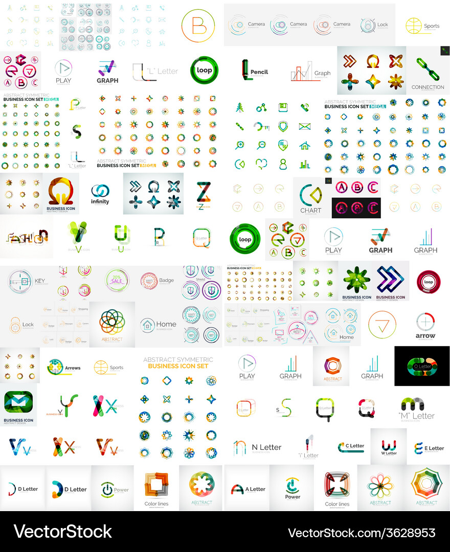 Logo mega collection Royalty Free Vector Image