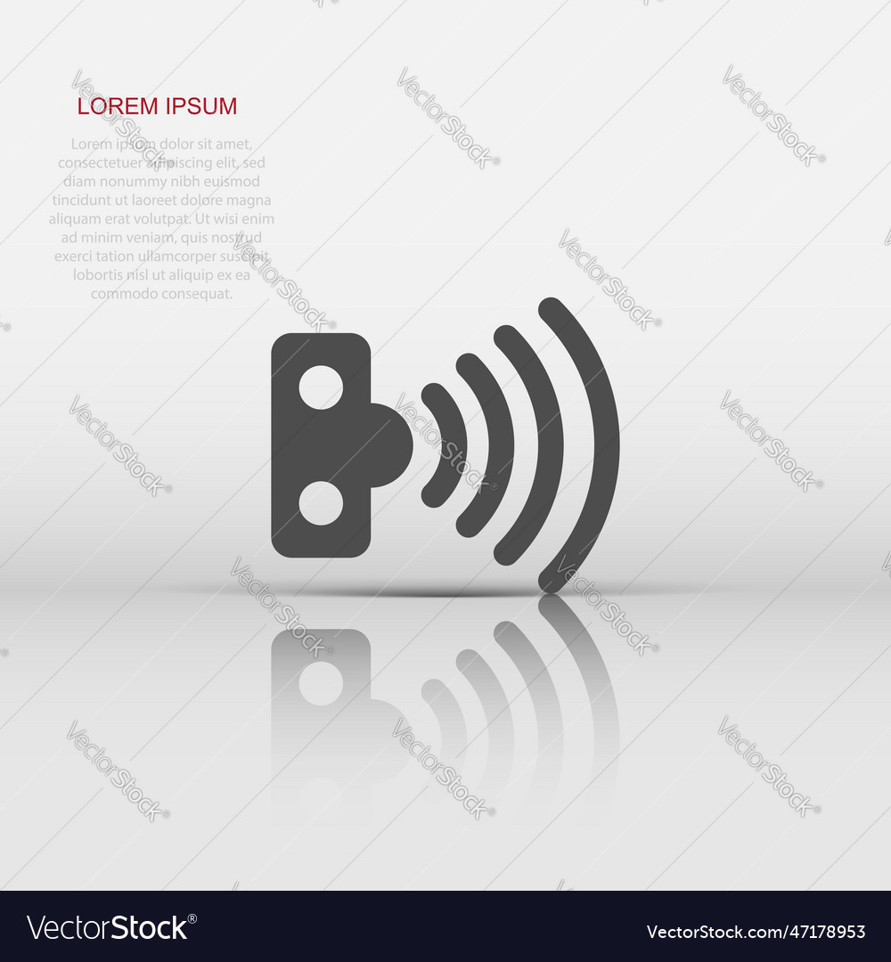 Motion sensor icon in flat style waves Vector Image Motion sensor icon in flat style waves