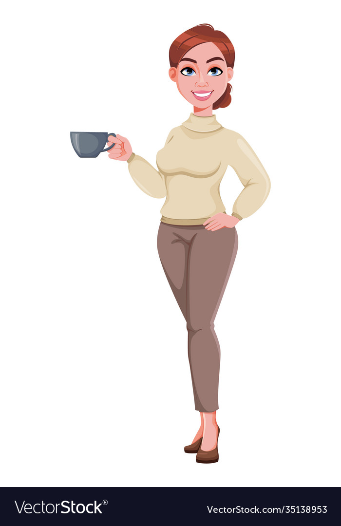 Pretty businesswoman cartoon character Royalty Free Vector