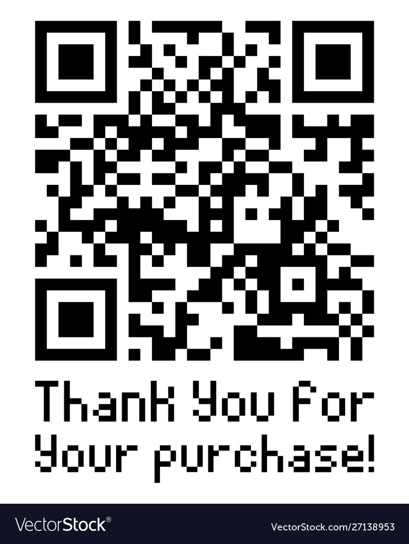 Qr Code Sample With Text Thank You For Your Vector Image