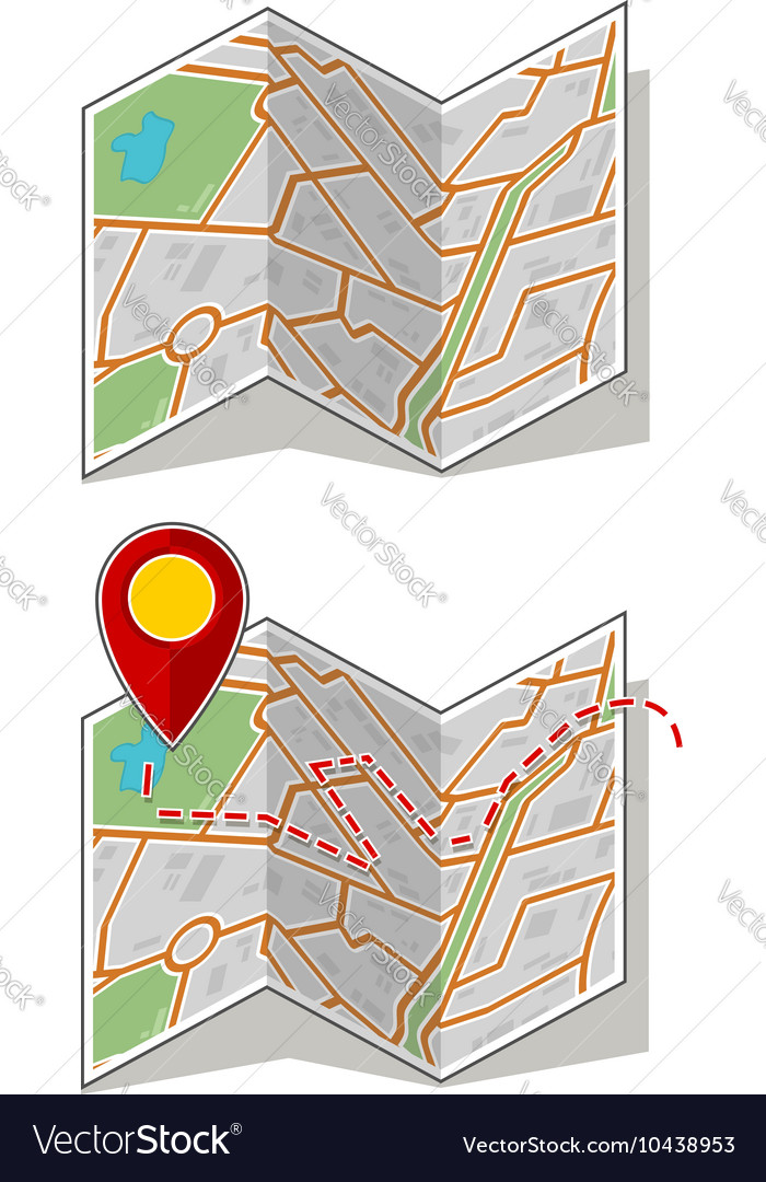 Sset of map booklet with way point
