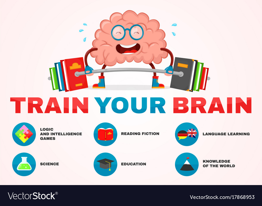 Train your brain infographic Royalty Free Vector Image