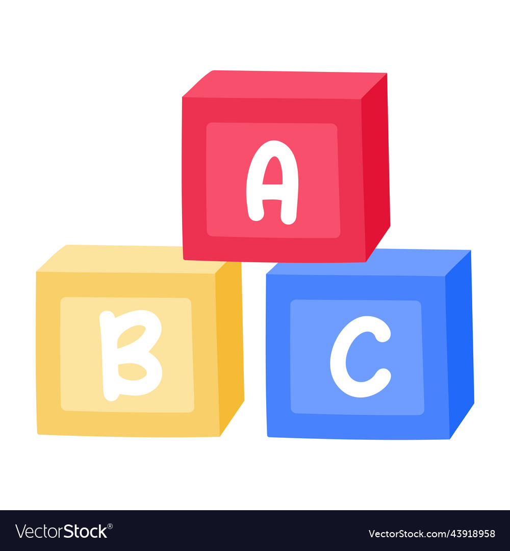 Alphabet blocks Royalty Free Vector Image - VectorStock