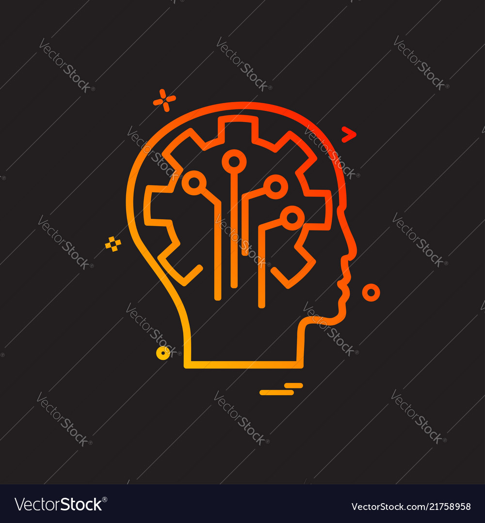 Artificial brain circuit intelligence icon design vector image Artificial brain circuit intelligence icon design