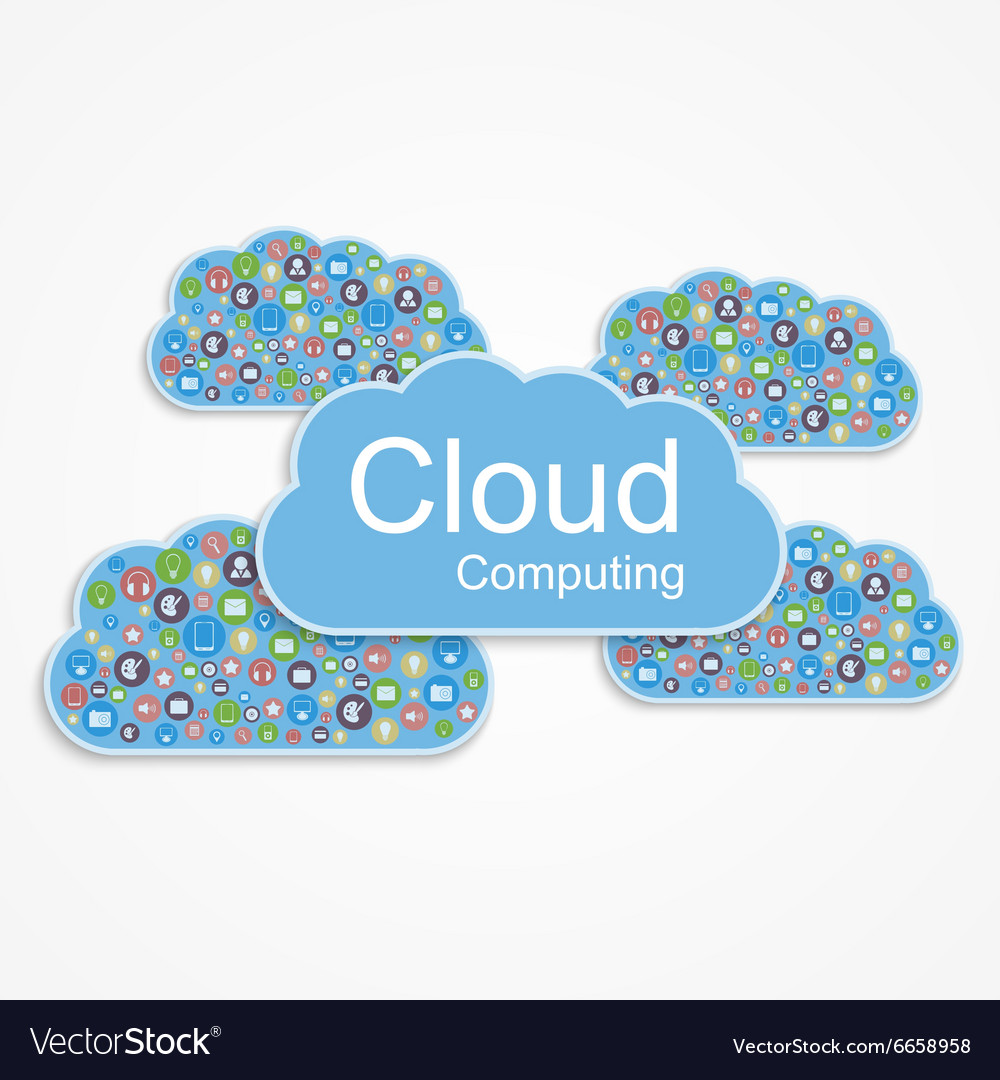 Cloud computing concept modern design template