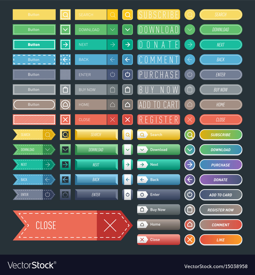 Colorful website web buttons design