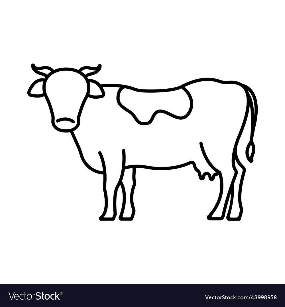 Cow linear icon simplified image of cattle Vector Image