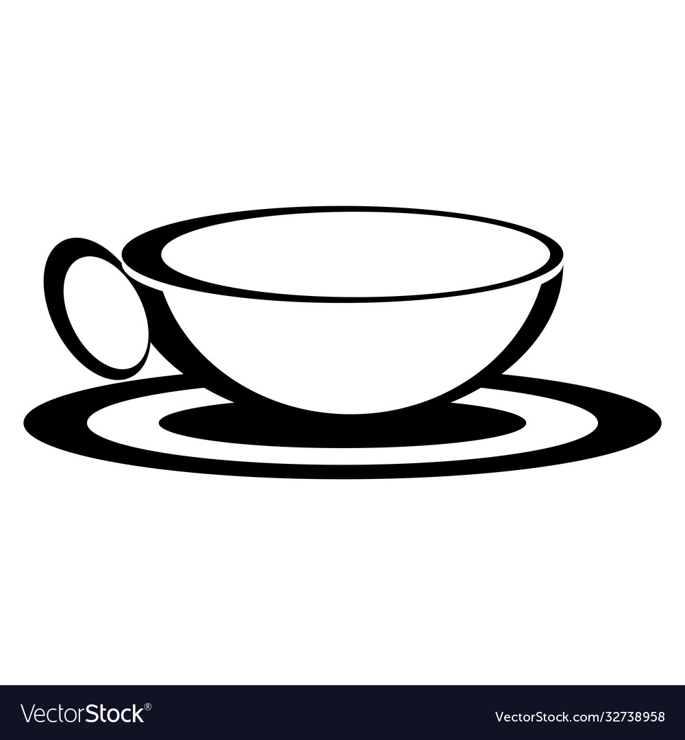 Cup icon a tea coffee hand drawn